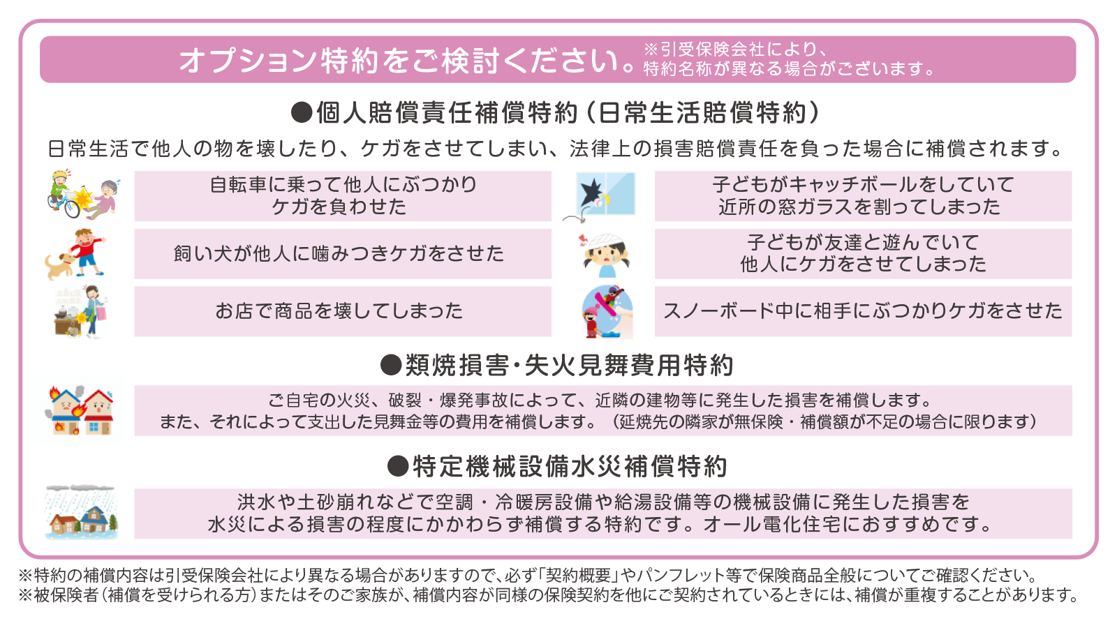 オプション特約をご検討ください。