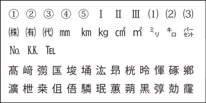 機種依存文字のほんの一例です